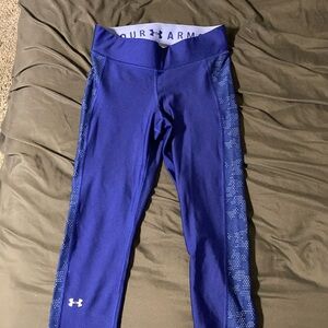 Under Armour Girls' Royal Blue Leggings with Side Print